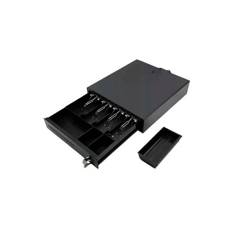 GENERICO - Caja Gaveta De Dinero Registradora Metalica Electronica 4 Compartimiento