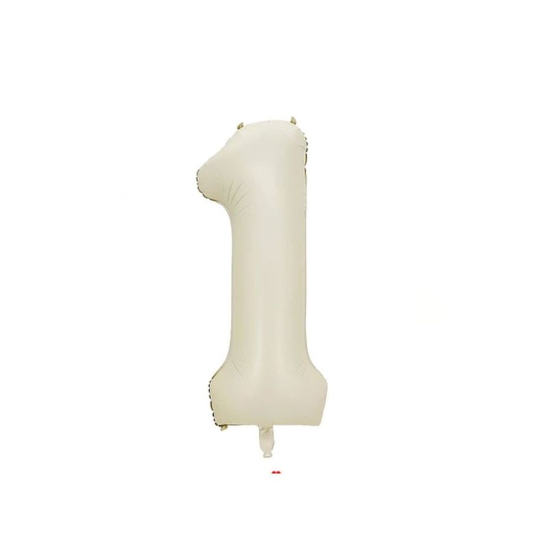 GENERICO - Globo Metalizado Numero "1" Beige 32 pulgadas