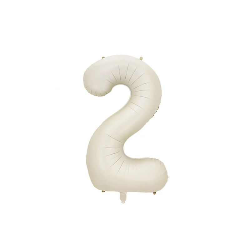 GENERICO - Globo Metalizado Numero "2" Beige 32 pulgadas