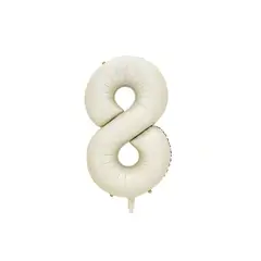 GENERICO - Globo Metalizado Numero "8" Beige 32 pulgadas
