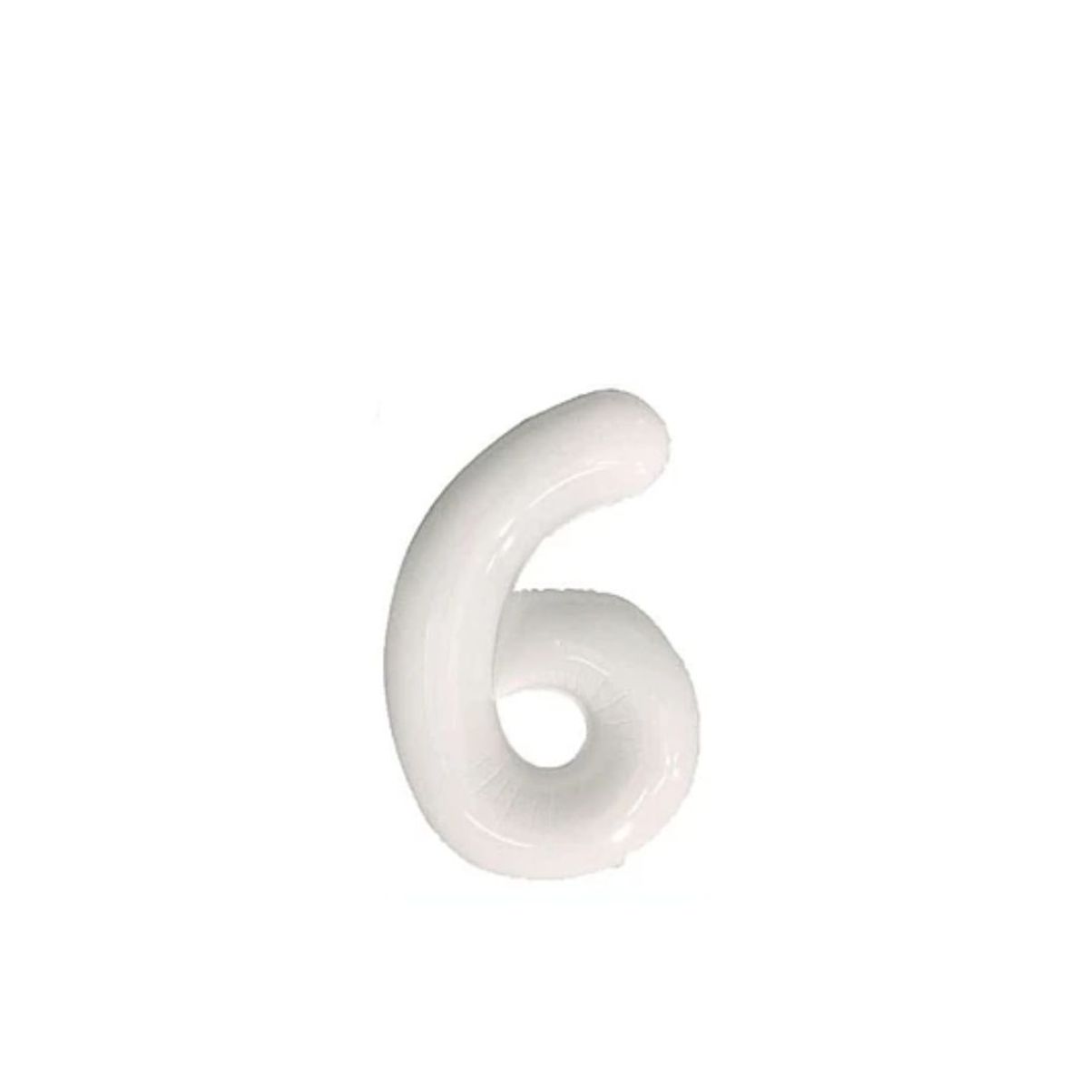 GENERICO - Globo Metalizado Numero "6" Blanco 34 pulgadas