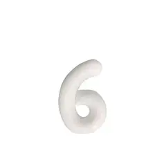 GENERICO - Globo Metalizado Numero "6" Blanco 34 pulgadas