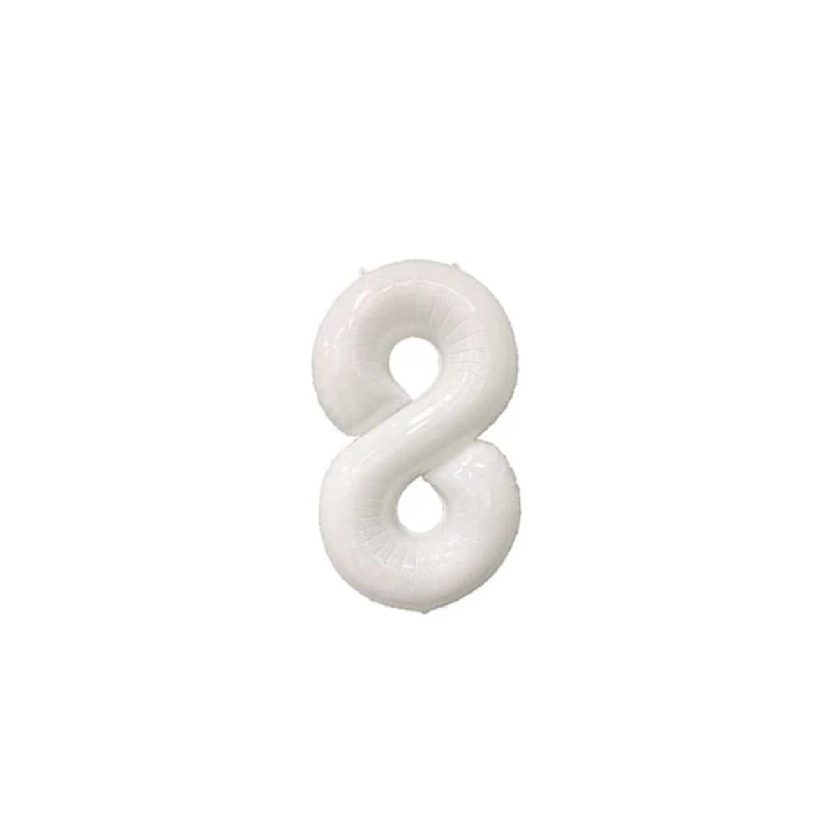 GENERICO - Globo Metalizado Numero "8" Blanco 34 Pulgadas