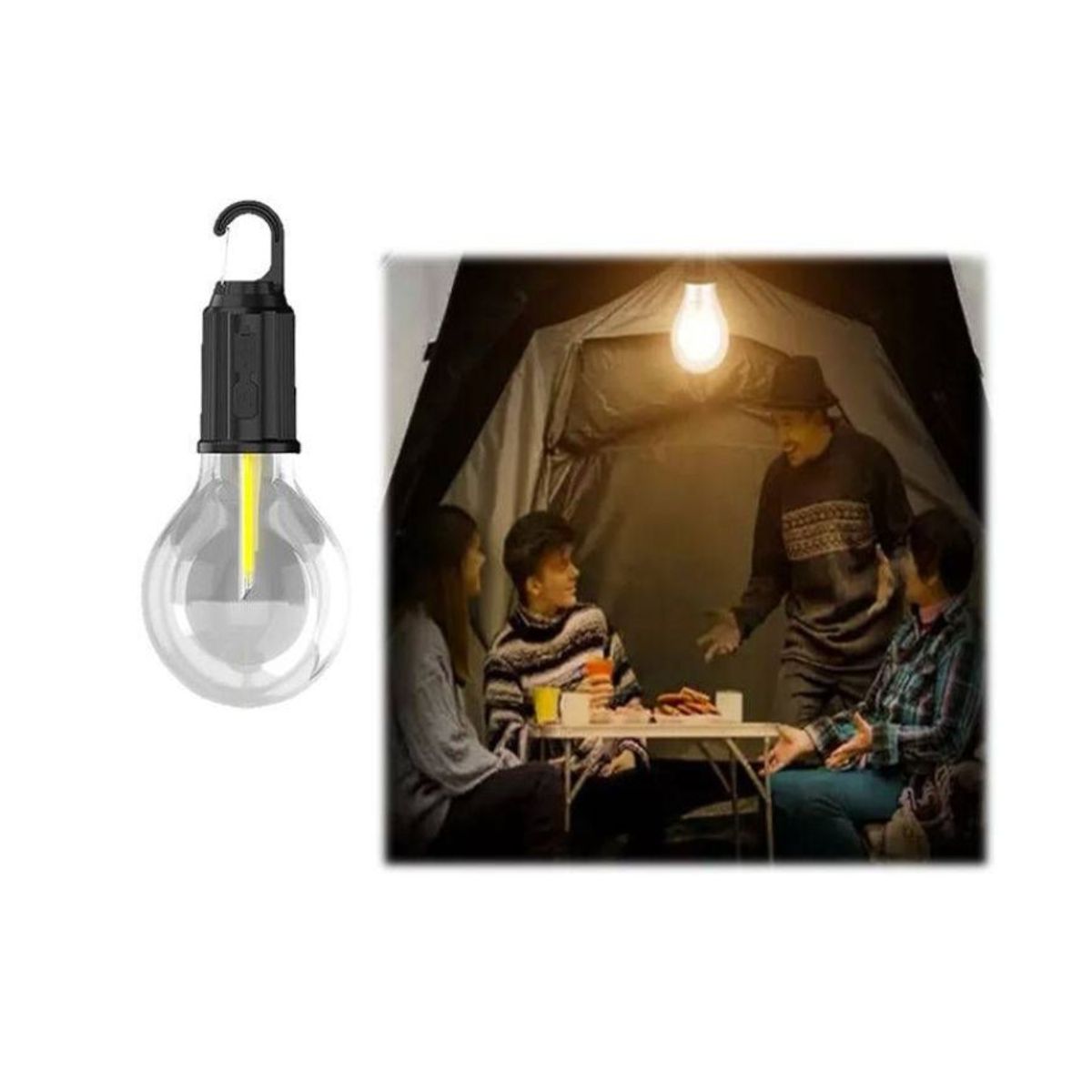 GENERICO - Pack 2 Lampara Ampolleta Recargable Usb Interior Exterior