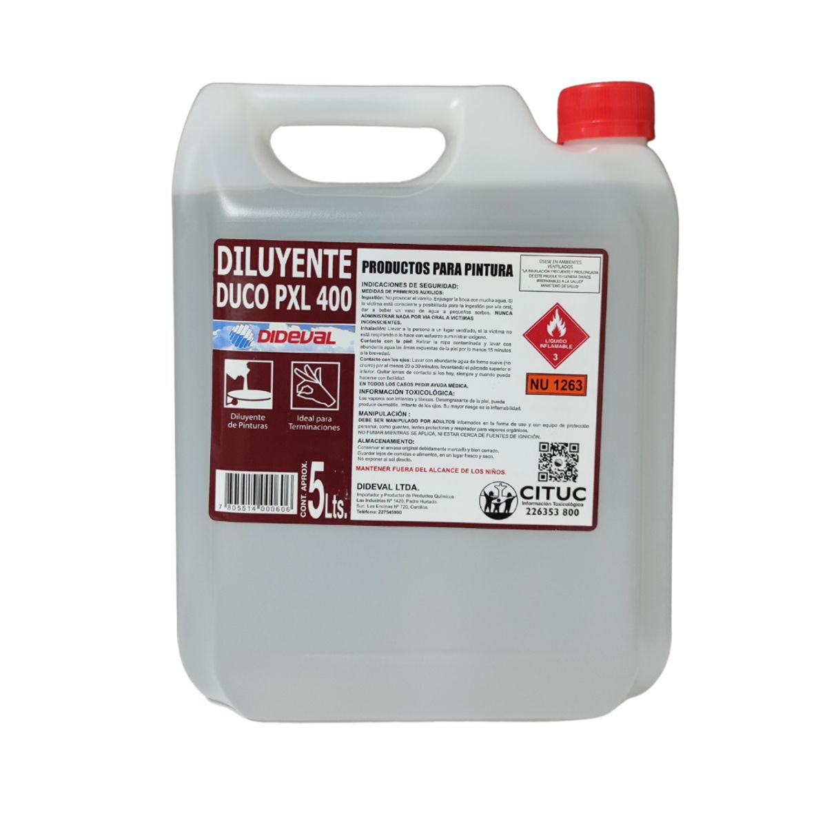DIDEVAL - Diluyente Duco 5 Litros PXL400 Dideval