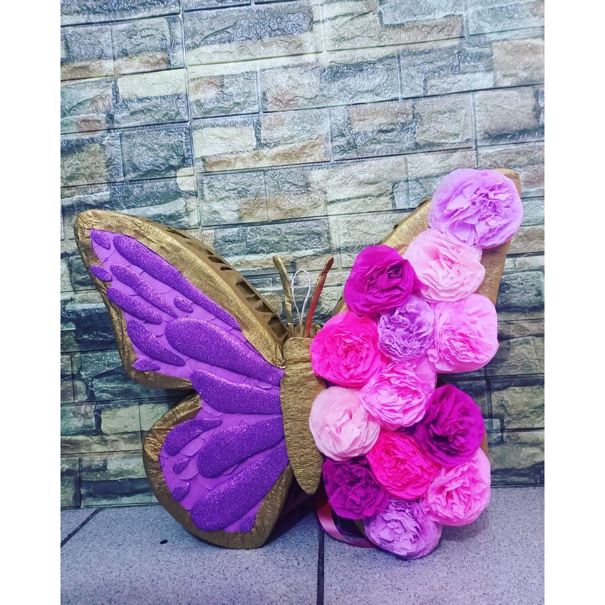 GENERICO - Piñata de mariposa color morado