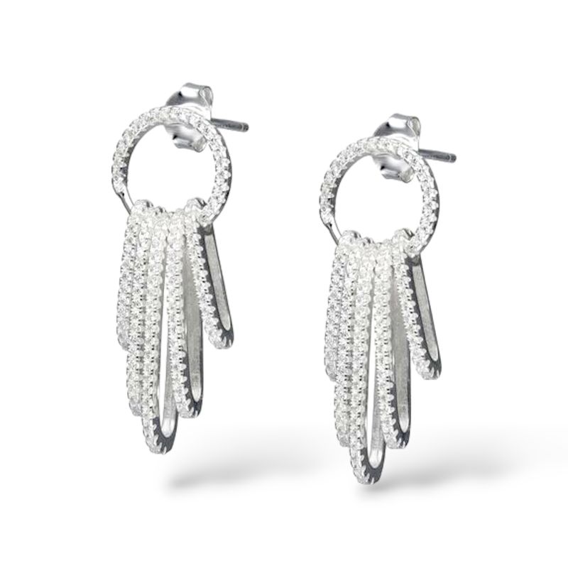 GENERICO - Aros de Plata Eslabones Circones Pavé 31 mm