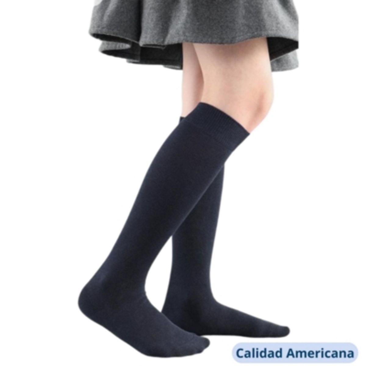 UTILISIMO - Pack 5 Calcetines Escolar Largo Azul Algodón OMAS