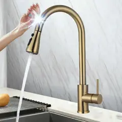 GENERICO - Llave Monomando Lavaplatos Extensible Profesional Dorada