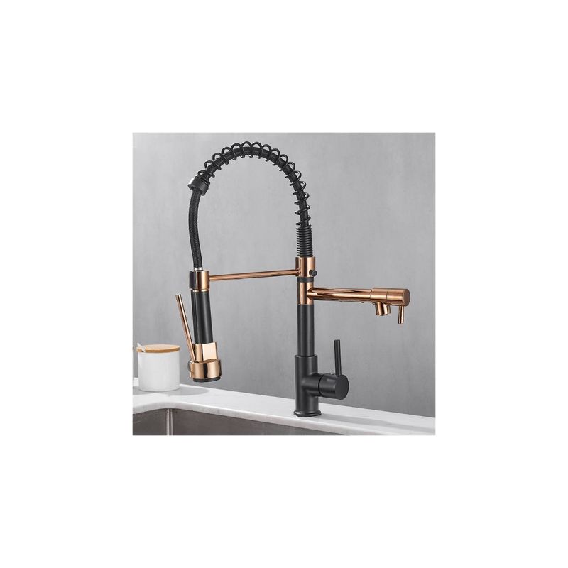 GENERICO - Grifo llave lavaplatos monomando cocina extensible triple negra