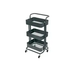 GENERICO - Carrito De Almacenamiento De 3 Niveles NEGRO
