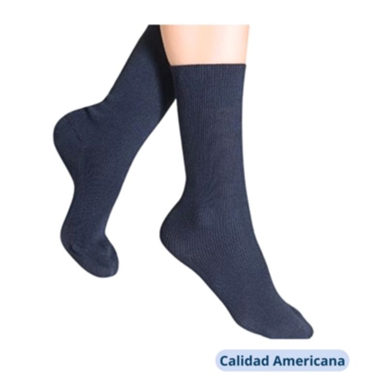 UTILISIMO - Pack 3 Calcetines Escolar Corto Azul Bambú OMAS