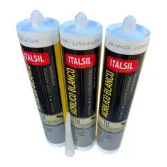 GENERICO - 3x Silicona Tubo Acrilica Blanca Italsil Pintable Mojostore