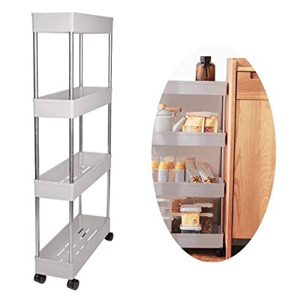 GENERICO - Carrito Organizador 4 Niveles Delgado Para Baño O Cocina