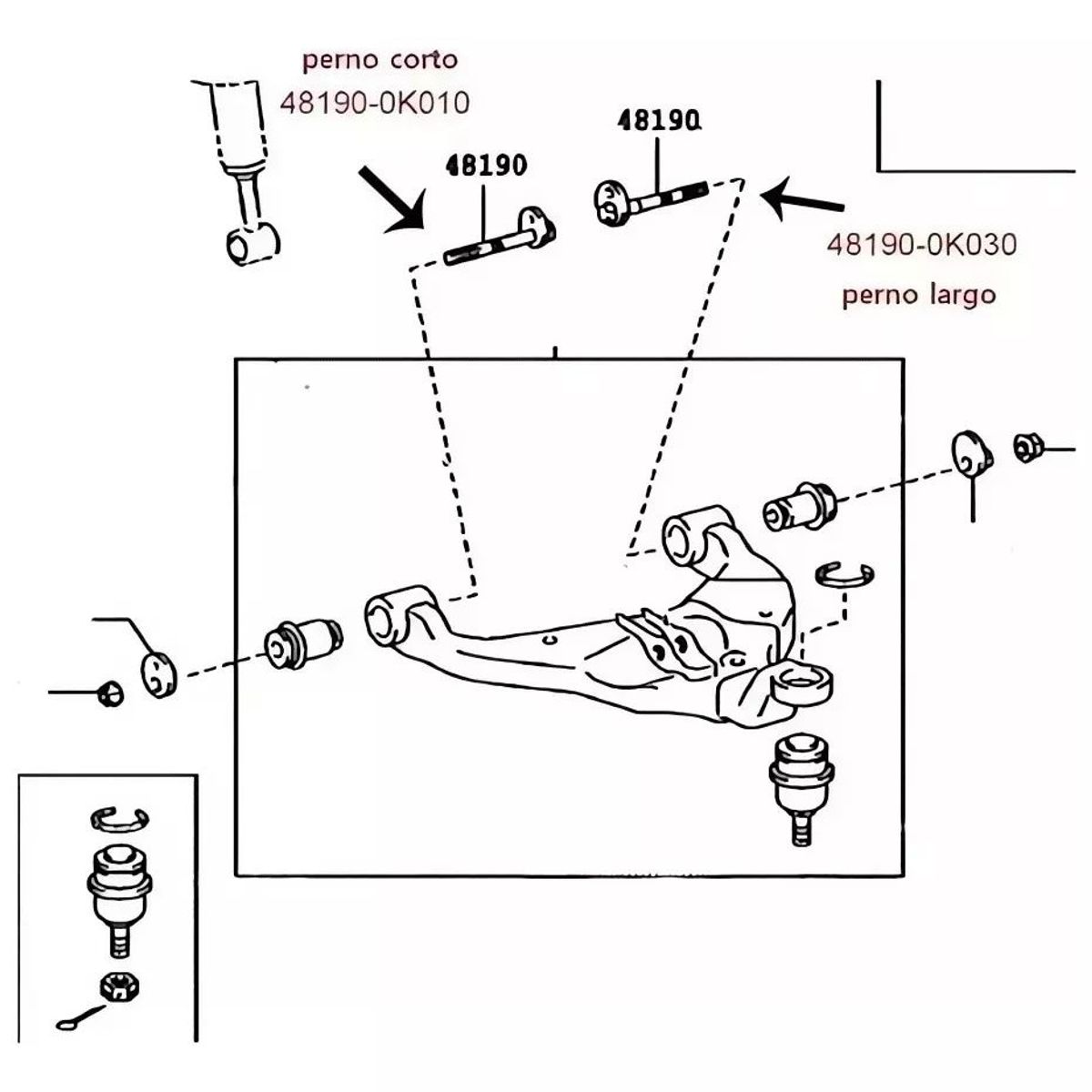 KUANGYE - Perno De Bandeja Excentrico Toyota Hilux 20052016