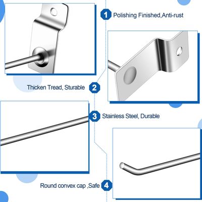 Imagen 2 del producto Pack 120 Ganchos Gancheras Panel Ranurado 15 Cm Colgador