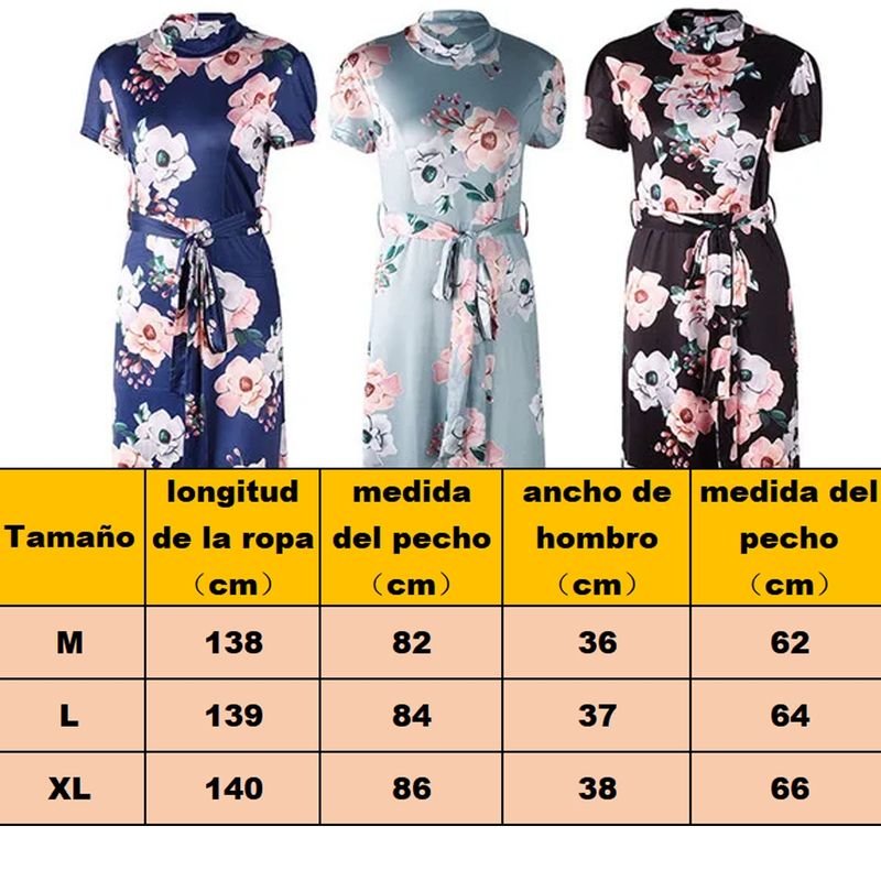 EDWINAYY - Vestido Largo Casual Con Estampado Para Fiesta Salida Floral