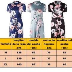 EDWINAYY - Vestido Largo Casual Con Estampado Para Fiesta Salida Floral