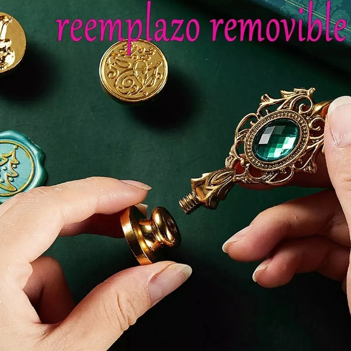 KUANGYE - Kit Sello Para Lacre Cera Decoración Timbre Regalo Vintage