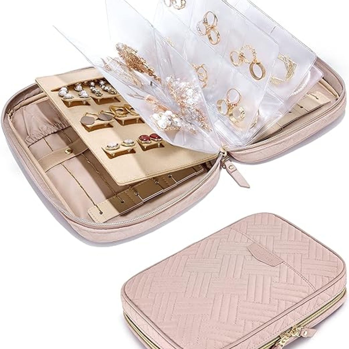PAGANOOM - Libro de almacenamiento de joyas transparente
