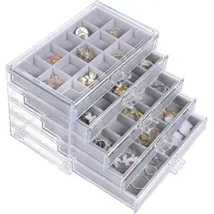 PAGANOOM - Organizador de joyas para pendientes con 5 cajones