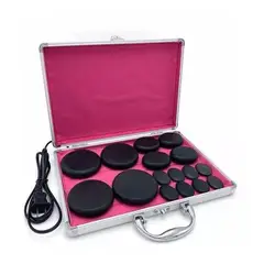 GENERICO - Kit De Piedras Calientes 16 Piezas Maletin Electrico Spa
