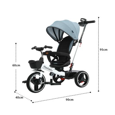 Imagen 2 del producto Triciclo 4 en 1 Plegable Reclinable 360° Azul petróleo