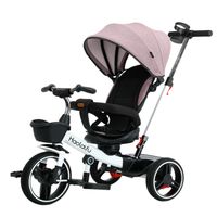 Triciclo 4 en 1 Plegable Reclinable 360° Rosado