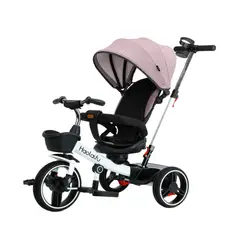 MUNDO ONLINE - Triciclo 4 en 1 Plegable Reclinable 360° Rosado