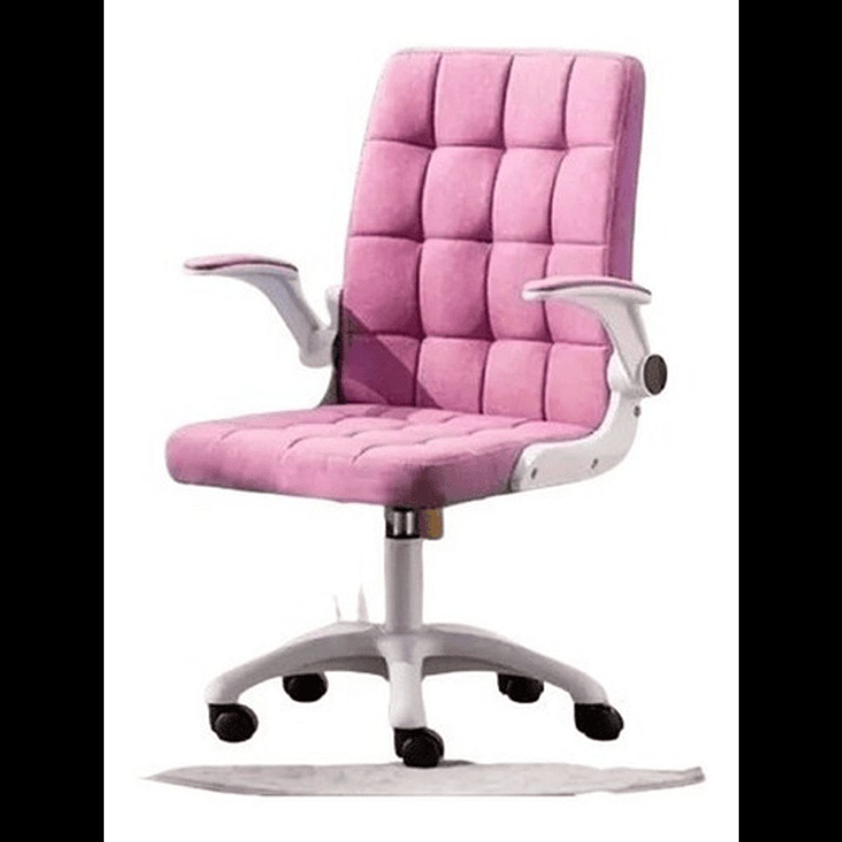 CRUSEC - Silla De Oficina De Tela Altura Ajustable Con Ruedas Color Rosa