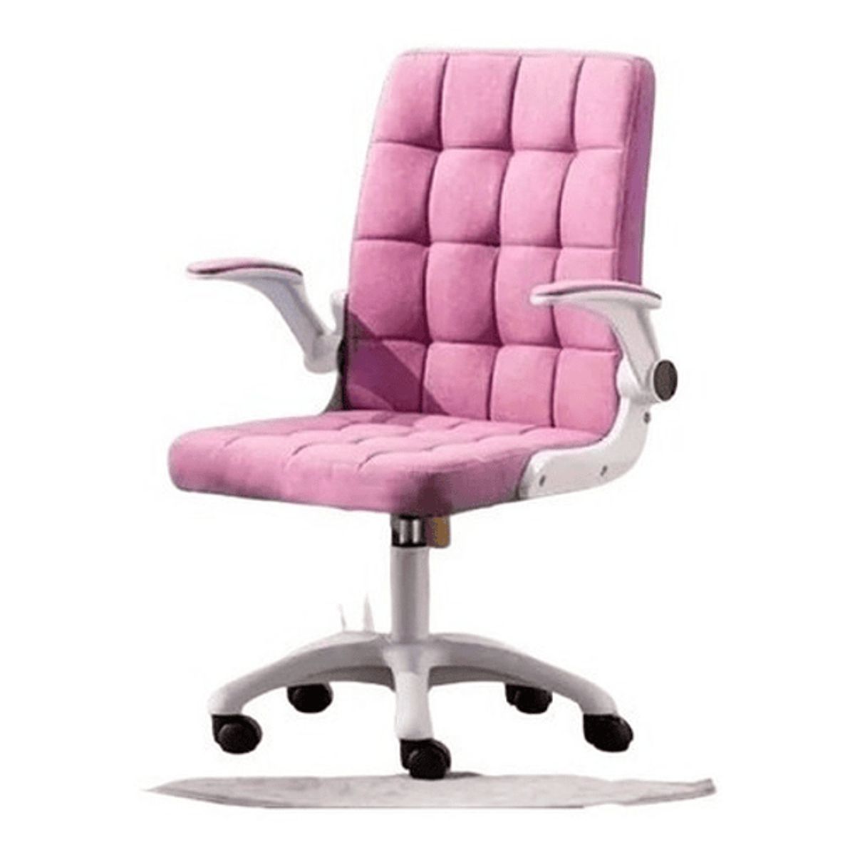 CRUSEC - Silla De Oficina De Tela Altura Ajustable Con Ruedas Color Rosa