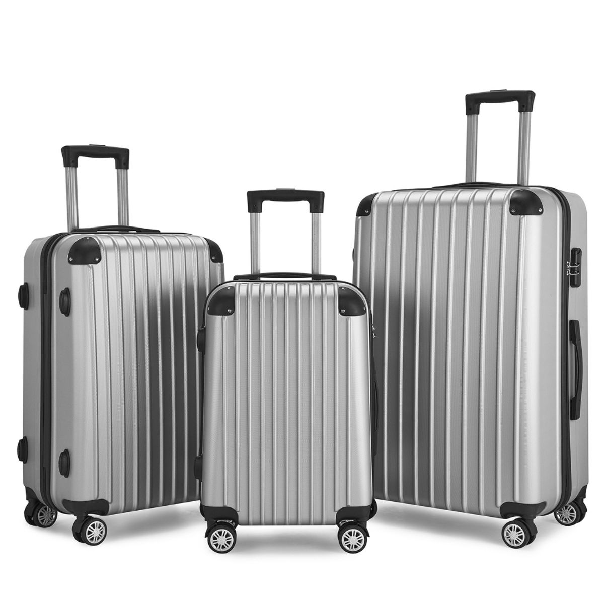 CRUSEC - Set de 3 Maletas de Viaje Equipaje Resistente con Cerradura