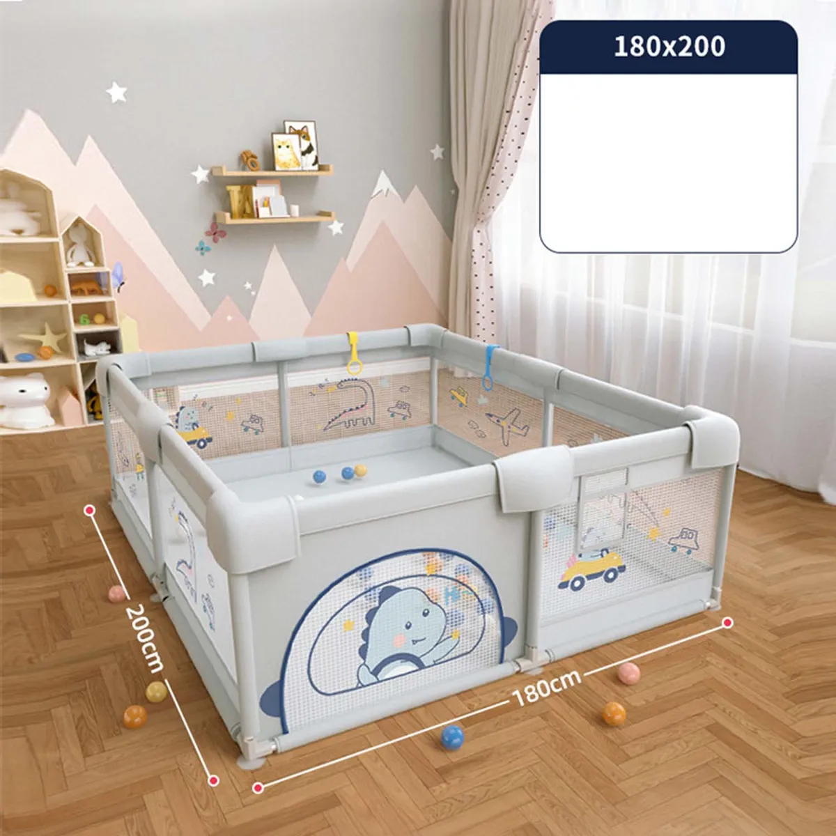 CRUSEC - Corral Centro De Juego 2 x 1.8 M Portátil Bebés Y Niños V