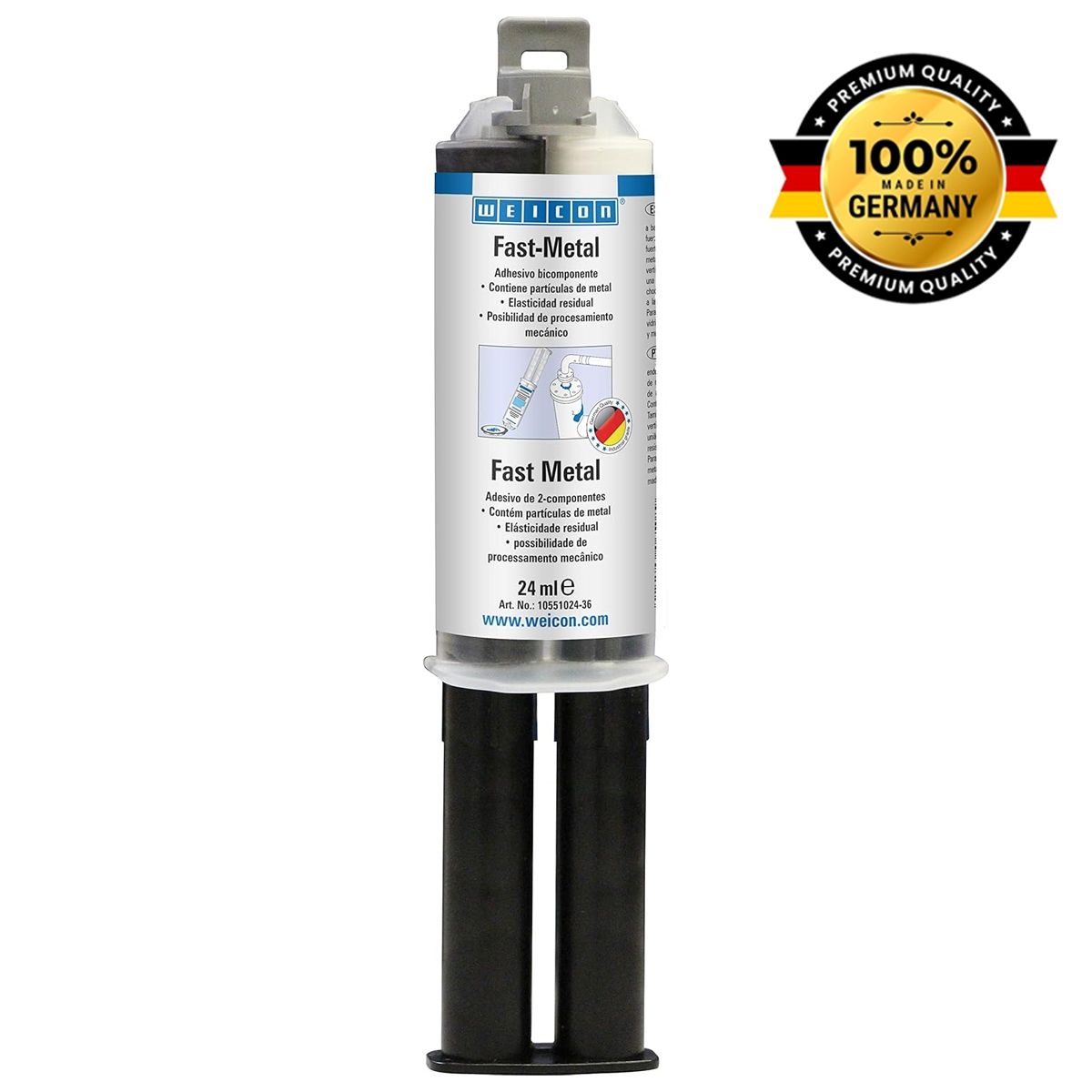 WEICON - Resina Expoxi Metálica 24 Ml Acero Líquido Rápido