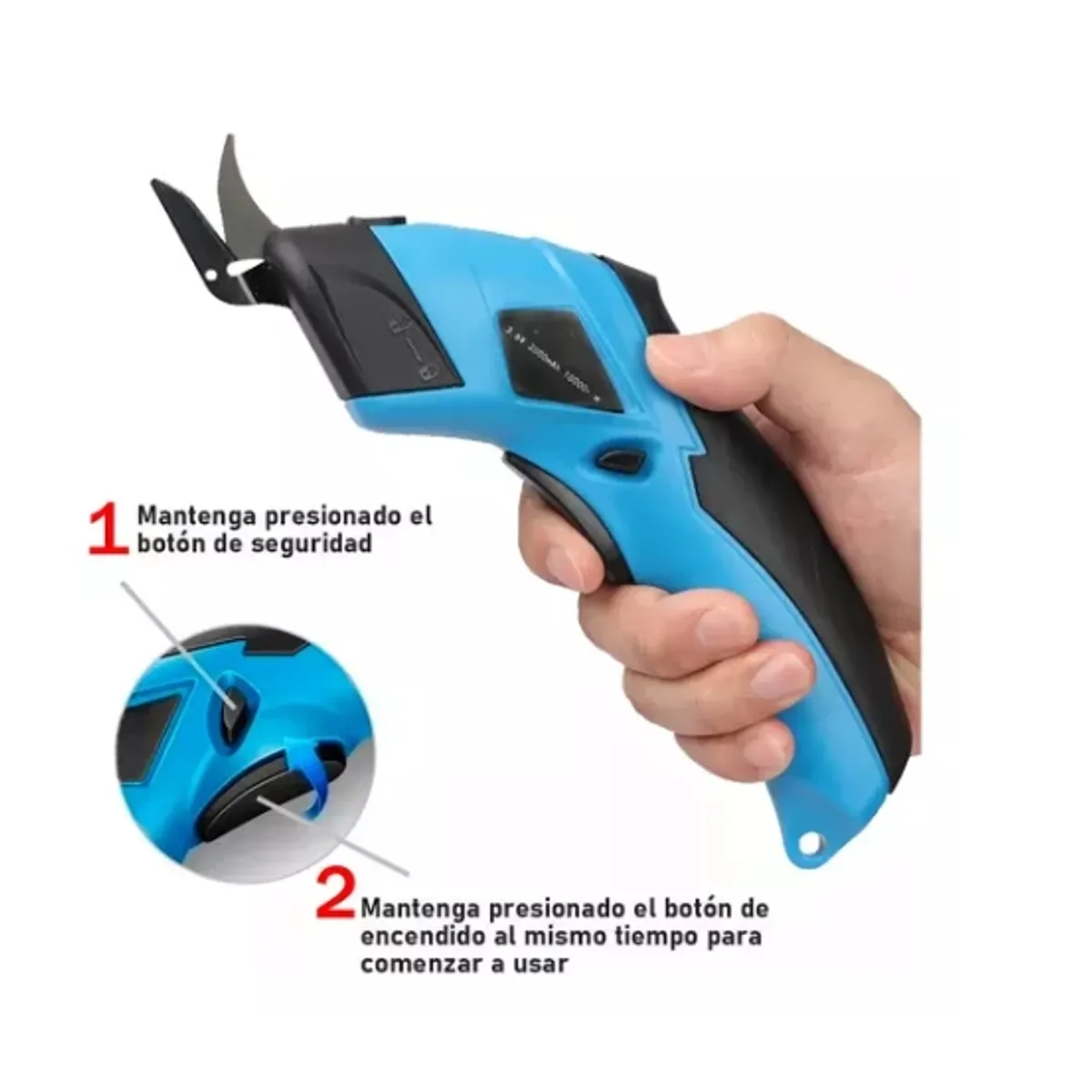 OFERTABKN - Tijera Eléctrica Inalámbrica Recargable Corta Tela cartón