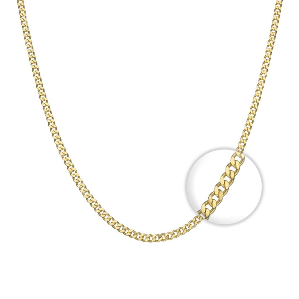 GENERICO - Cadena Plata Fina 925 Bañado Oro 18k Collar Grumet 2mm 50cm