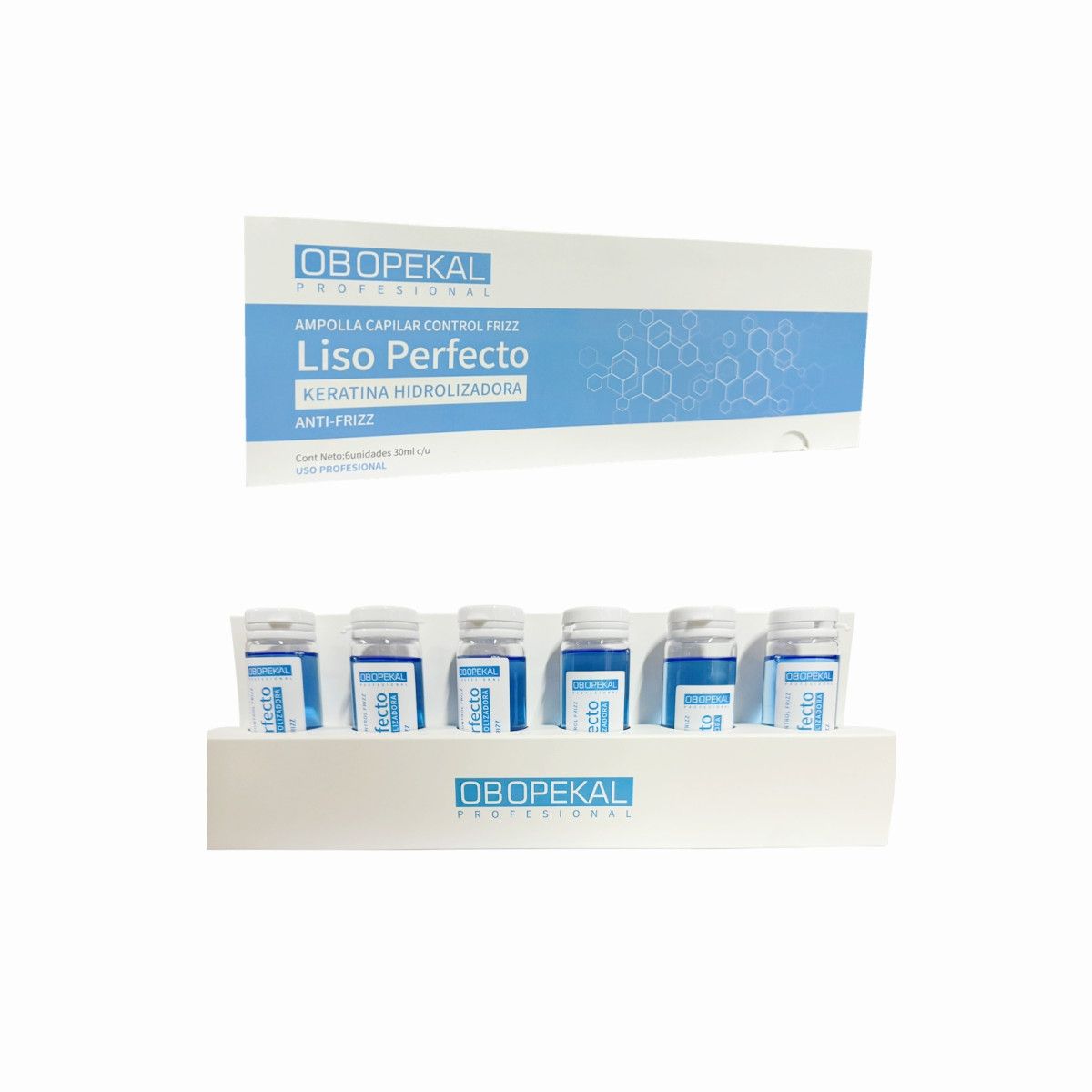 GENERICO - Ampolla Capilar Liso Perfecto 30ml Por 6 Unidades Obopekal.