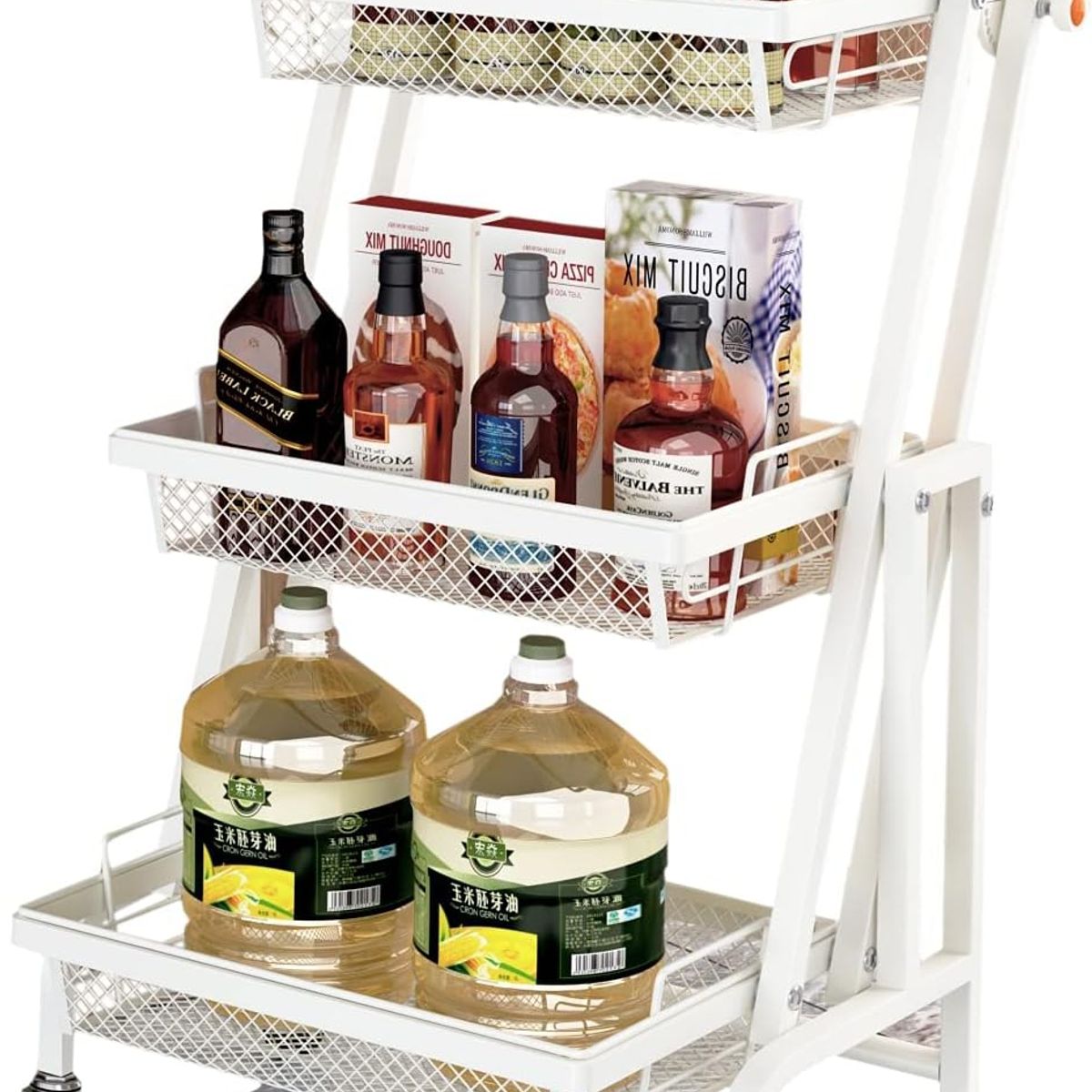 MP - Carro Estante Plegable Organizador Multiuso 3 Niveles