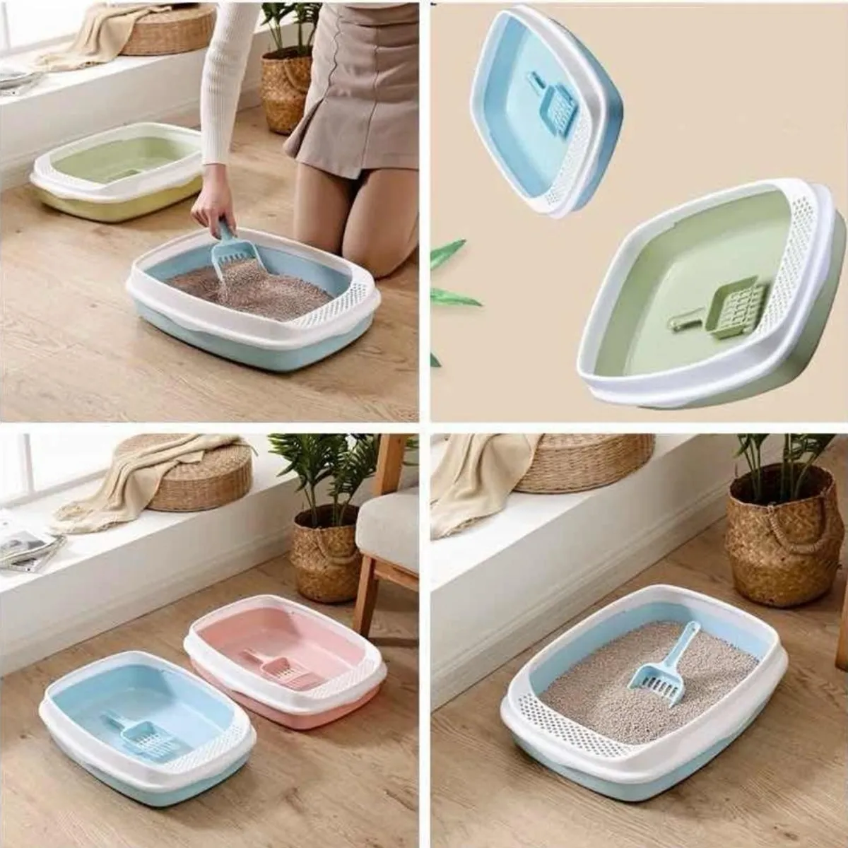 GENERICO - Arenero Para Gatos Mascotas Rosado