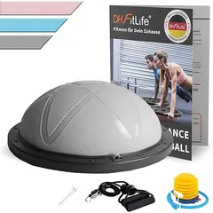 GENERICO - Balon Bosu Gym Pelota Yoga Resistencia 64cm Gris