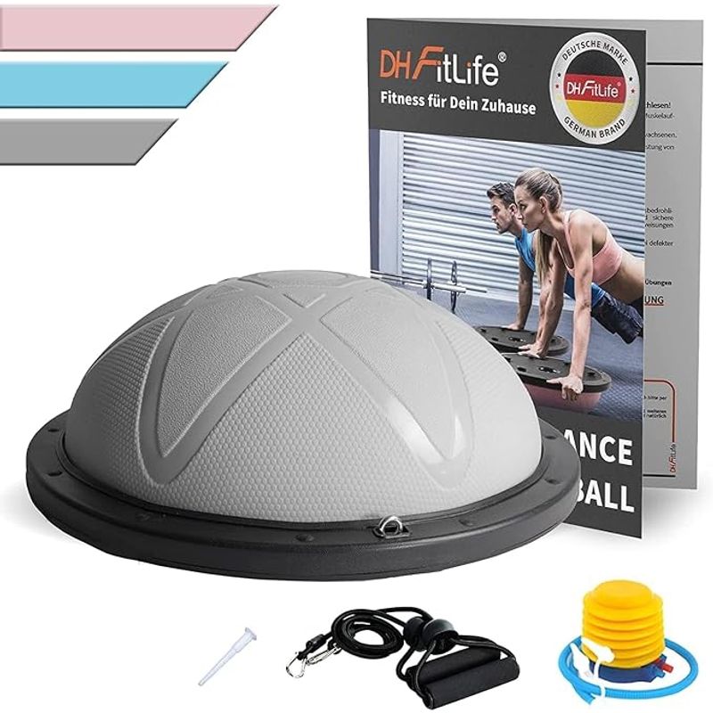 GENERICO - Balon Bosu Gym Pelota Yoga Resistencia 64cm Gris