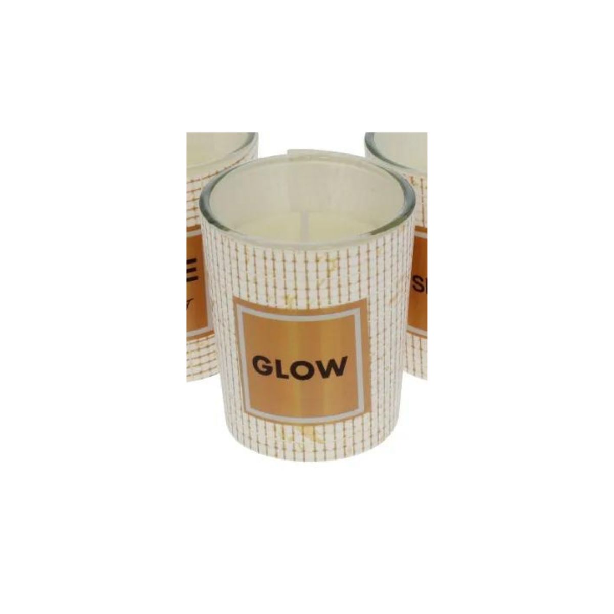 GENERICO - Velas 3 Unidades Vaso de Vidrio Blanco