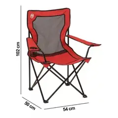 COLEMAN - Silla De Camping Quad Cooler Roja