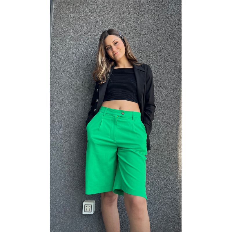 MARA MORE - BERMUDA SASTRERA COLOR VERDE MUJER MARA MORE