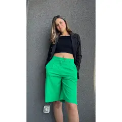 MARA MORE - BERMUDA SASTRERA COLOR VERDE MUJER