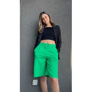 MARA MORE - BERMUDA SASTRERA COLOR VERDE MUJER
