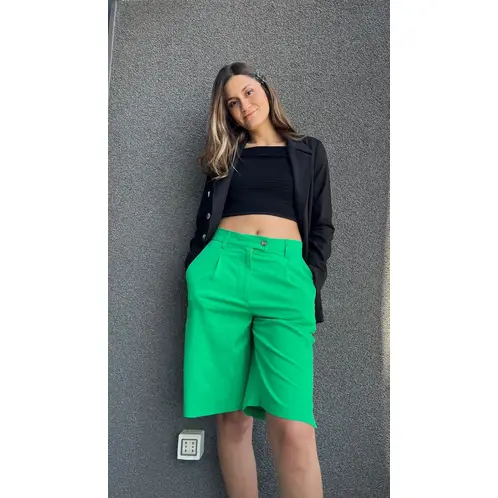 MARA MORE - BERMUDA SASTRERA COLOR VERDE MUJER