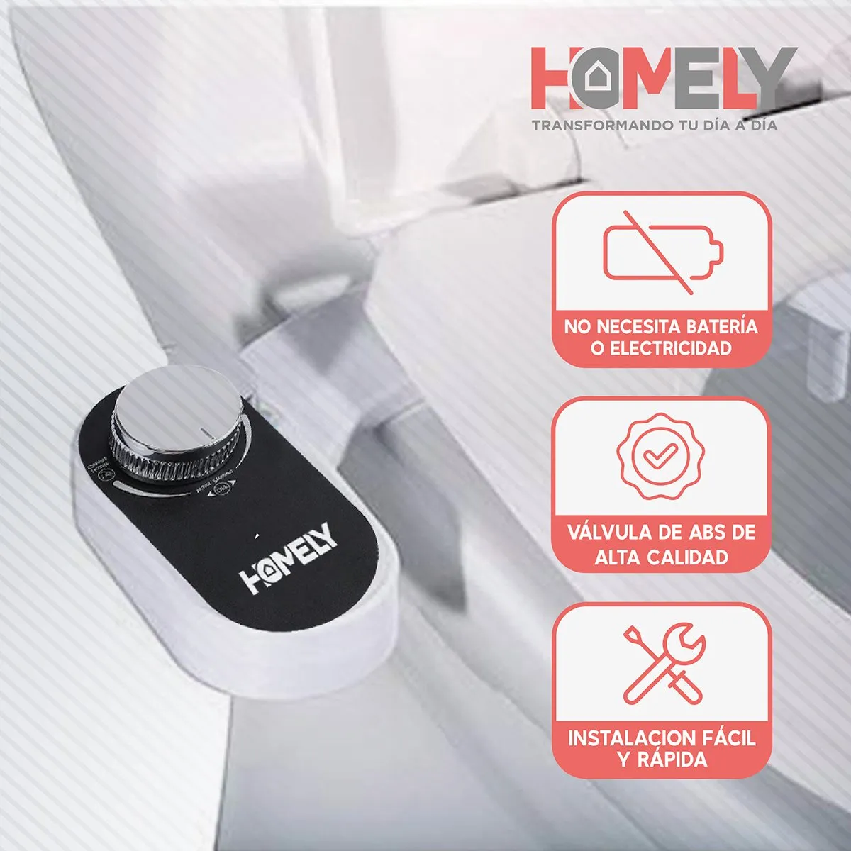 HOMELY - Bidet Ducha Árabe Turca Homely Para WC Inodoro Set Completo