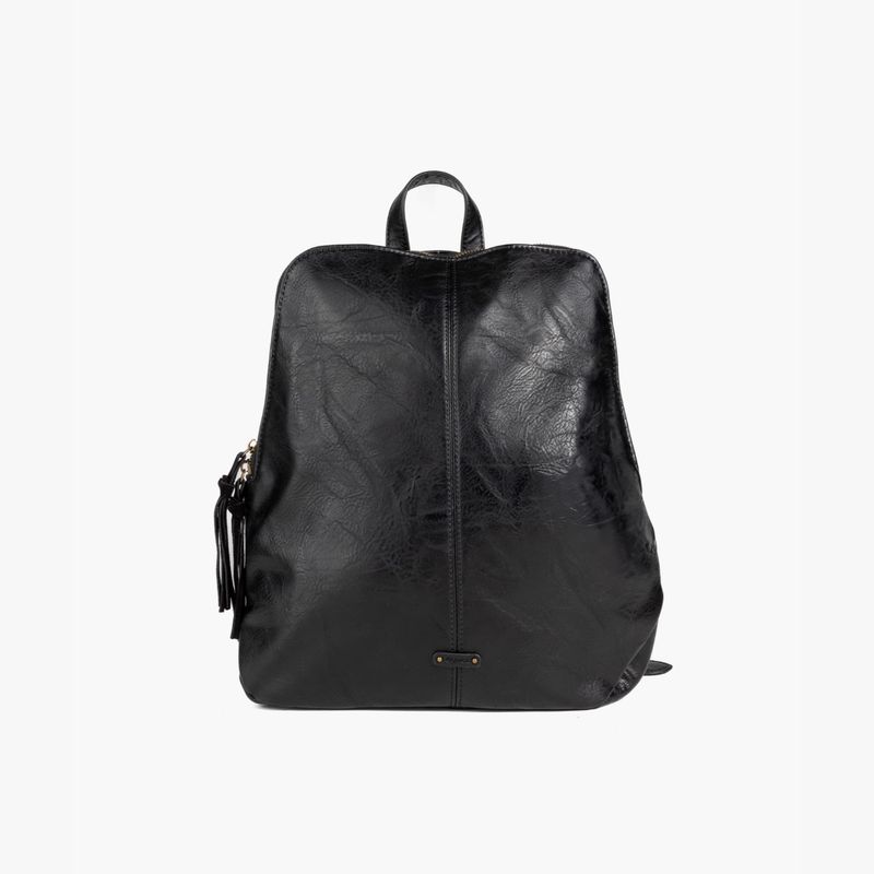 LOUNGE - Mochila Mujer Flecos Gamuza Negro