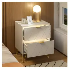 HOMER DESIGN - Velador Con Cajones Diseño Norte Americano 35x26x48cm